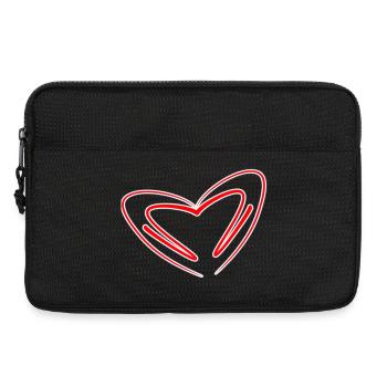 Neon Red Sketched Heart - Laptop bag 13" - black - Front