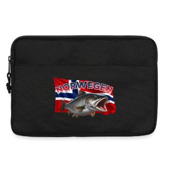 Forelle Angeln Norwegen - Fisch Motiv - Laptoptasche 13" - Schwarz - Vorne