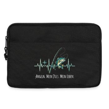 Angeln Mein Puls Mein Leben EKG Herzschlag - Laptoptasche 13" - Schwarz - Vorne