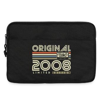 Cadeau rétro vintage d’anniversaire 2008 - Sacoche pour ordinateur portable 13 pouces - noir - Devant