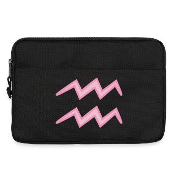 Signe du signe du Verseau rose pastel - Sacoche pour ordinateur portable 13 pouces - noir - Devant