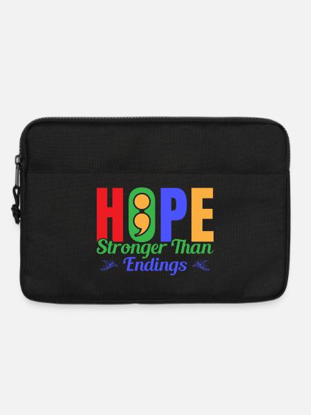 Semicolon Suicide Prevention Hope Stronger Semi - Laptop bag 13" - black