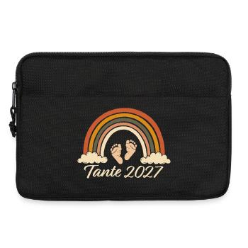Tante 2027 Schwangerschaft Ankündigung Regenbogen - Laptoptasche 13" - Schwarz - Vorne
