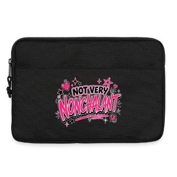 Not Very Nonchalant Neon Pink Script - Laptop bag 13" - black - Front