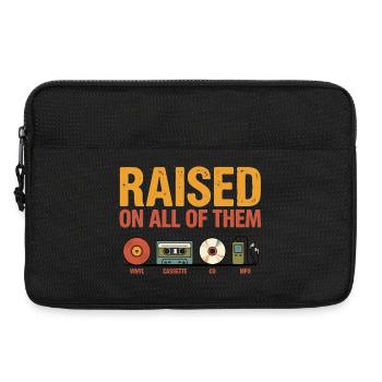 Aufgewachsen mit all diesen Vintage-Musik-Retro-Liebhabern - Laptoptasche 13" - Schwarz - Vorne