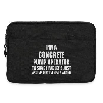 Betonpumpen-Bediener, ich spare Zeit. Lass uns - Laptoptasche 13" - Schwarz - Vorne