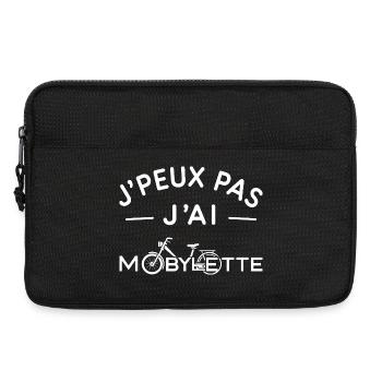 Mobylette Humour Cadeau Rétro Deux Roues - Sacoche pour ordinateur portable 13 pouces - noir - Devant