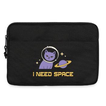Weltraumkatze – I Need Space - Laptoptasche 13" - Schwarz - Vorne