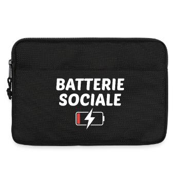 Batterie sociale à 0% - Sacoche pour ordinateur portable 13 pouces - noir - Devant