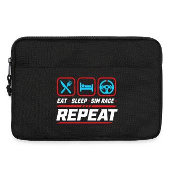 Répétition de la course Sleep Sim pour les fans de sim racing - Sacoche pour ordinateur portable 13 pouces - noir - Devant