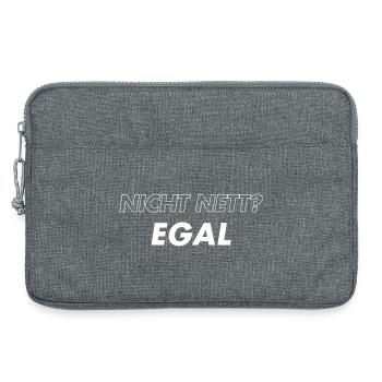 Nicht Nett. Egal - Laptoptasche 13" - Grau meliert - Vorne
