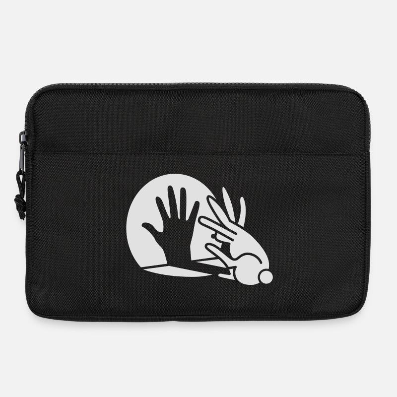 Chinese shadow, hand, rabbit, phosphorescent - Laptop bag 13" - black