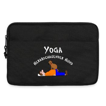 Yoga, Yogi, herabschauender Hund Asana - Laptoptasche 13" - Schwarz - Vorne