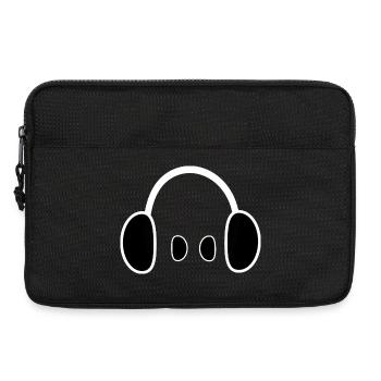 Casque, Dj, Festival de musique - Sacoche pour ordinateur portable 13 pouces - noir - Devant