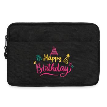 Happy Birthday Bunte Schrift - Laptoptasche 13" - Schwarz - Vorne