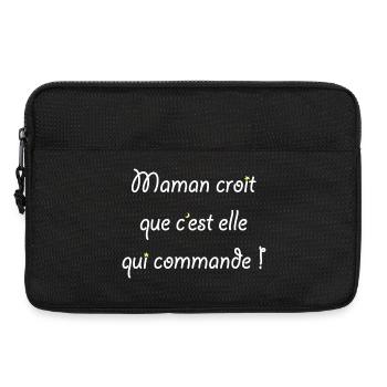 Maman croit que c'est elle qui commande ! - Sacoche pour ordinateur portable 13 pouces - noir - Devant