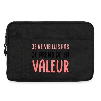 Je ne vieillis pas je prends de la valeur (black) - Sacoche pour ordinateur portable 13 pouces - noir - Devant