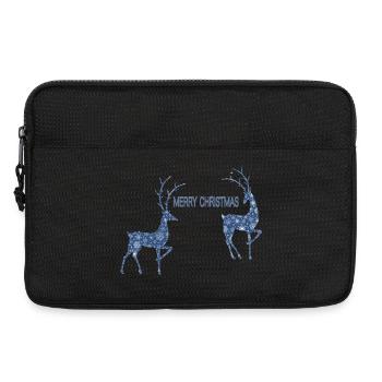 Couple de rennes bleus pour Noël - Sacoche pour ordinateur portable 13 pouces - noir - Devant