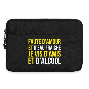alcool, alcool humour, faire la fête - Sacoche pour ordinateur portable 13 pouces - noir - Devant
