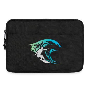 surfer Welle Wasser Meer Sport Farbe Icon Logo - Laptoptasche 13" - Schwarz - Vorne