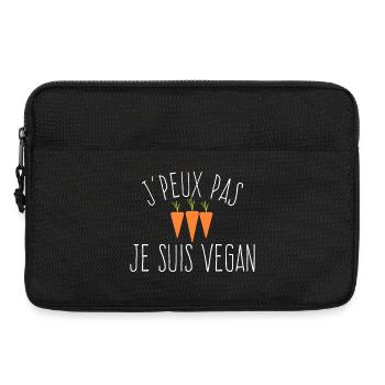 J'peux pas je suis vegan - Sacoche pour ordinateur portable 13 pouces - noir - Devant