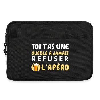 Gueule à l’apéro: jamais refuser - Sacoche pour ordinateur portable 13 pouces - noir - Devant
