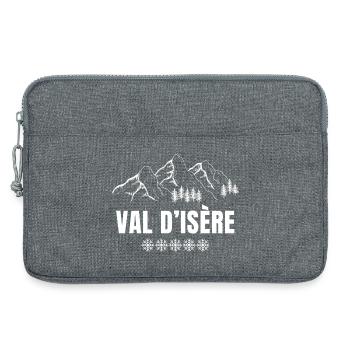 Val d'Isère, station de ski, domaine skiable - Sacoche pour ordinateur portable 13 pouces - gris chiné - Devant