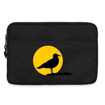 Mouette devant le soleil - Sacoche pour ordinateur portable 13 pouces - noir - Devant
