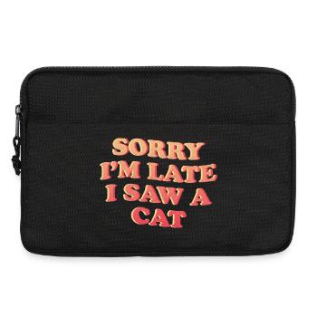 Sorry I’m Late – Lustiges Katzen-Statement - Laptoptasche 13" - Schwarz - Vorne
