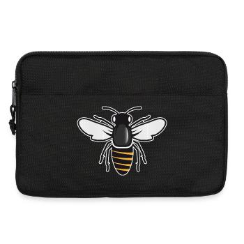 Stilisierte Biene - Insektenmotiv im Patch-Stil - Laptoptasche 13" - Schwarz - Vorne