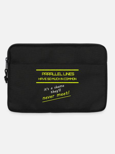 Lustige Parallele Linien Mathe T-Shirt - Laptoptasche 13" - Schwarz