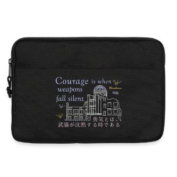 Hiroshima Frieden Mut ist das Schweigen der Waffen - Laptoptasche 13" - Schwarz - Vorne