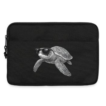 Cooler Meeresschildkröte mit Sonnenbrille - Laptoptasche 13" - Schwarz - Vorne