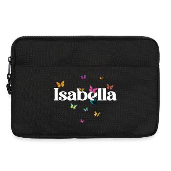 Beautiful girl's name with butterflies ISABELLA - Laptop bag 13" - black - Front