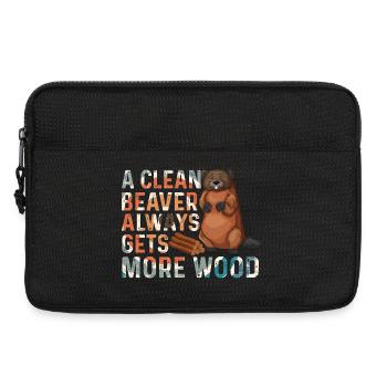 Sauberer Biber Holt Mehr Holz - Laptoptasche 13" - Schwarz - Vorne