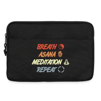 Breath Asana Meditation Repeat - Laptop bag 13" - black - Front
