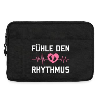 Expectant Mom FEEL THE RHYTHM Funny - Laptop bag 13" - black - Front