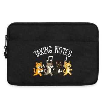 Cat Musical Notes Humor Music - Laptop bag 13" - black - Front