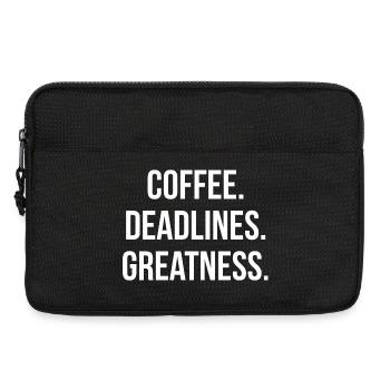 CAFÉ. DÉLAIS. GRANDEUR. | Greyline Officiel - Sacoche pour ordinateur portable 13 pouces - noir - Devant
