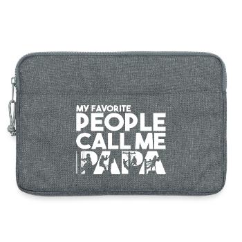 Papa-Linienarbeiter Elektromonteur Silhouette - Laptoptasche 13" - Grau meliert - Vorne