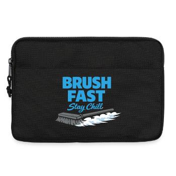 Curling, balayage drôle, cardio dur avec balai - Sacoche pour ordinateur portable 13 pouces - noir - Devant