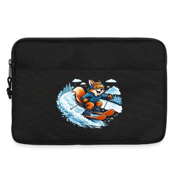 Lustiger Ski Fuchs – Comic Wintermotiv - Laptoptasche 13" - Schwarz - Vorne