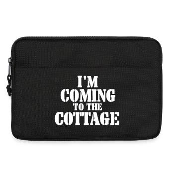 J’arrive au cottage - blanc - Sacoche pour ordinateur portable 13 pouces - noir - Devant