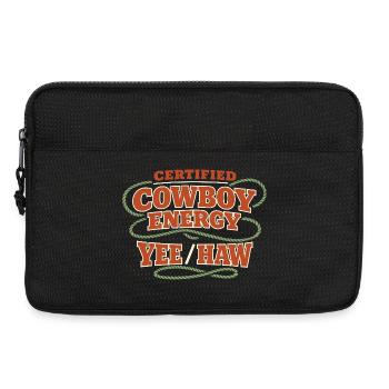 Lustiges Pronomen Yee Haw T-shirt Cowboy Humor - Laptoptasche 13" - Schwarz - Vorne