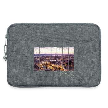 Lisbon Portugal Sunset Skyline Souvenir - Laptop bag 13" - heather grey - Front