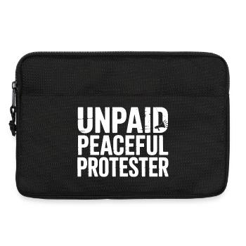 Unpaid Peaceful Protester Activist Saying Demo - Laptop bag 13" - black - Front