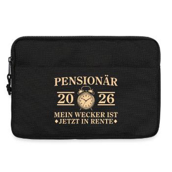 Pensionär 2026 - Mein Wecker ist jetzt in Rente - Laptoptasche 13" - Schwarz - Vorne