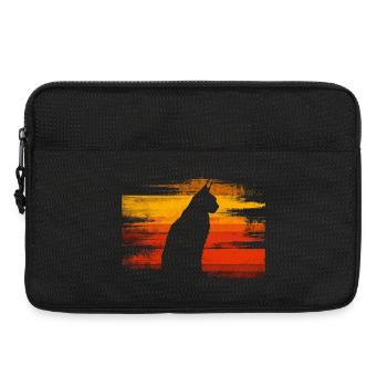 Luchs Katze Retro Wildkatze Design Naturfreund - Laptoptasche 13" - Schwarz - Vorne