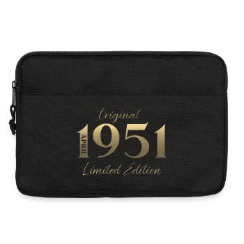 Cadeau du 75e anniversaire Mari Original avril 1951 - Sacoche pour ordinateur portable 13 pouces - noir - Devant