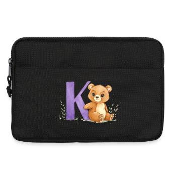 Aquarell Bär mit Buchstabe K - Laptoptasche 13" - Schwarz - Vorne